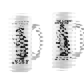 Fight Or Flight Meme Penguin With Knife Coffee Mug - Monsterry