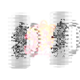 Floral Football Game Day Girly Team Spirit Burgundy & Gold Coffee Mug | Mazezy