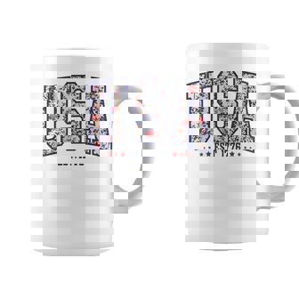 Floral Usa Est 1776 American 4Th Of July Patriotic Women Coffee Mug - Thegiftio UK