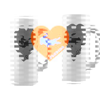 Florida Heart With A Gator Coffee Mug - Monsterry