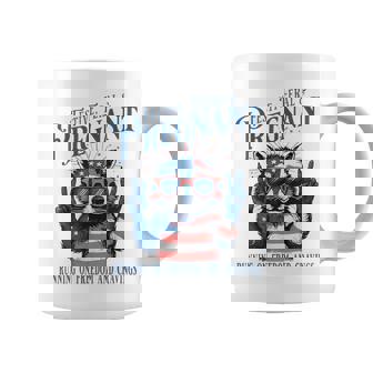 Festive Feral And Pregnant Running On Freedom Raccoon Coffee Mug - Monsterry