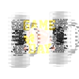 Game Day Touchdown Football Mom Girls Go Cheer Gold Yellow Coffee Mug | Mazezy