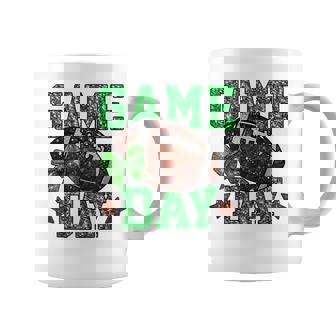 Game Day Touchdown Football Mom Girls Go Cheer Green Coffee Mug | Mazezy