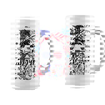 Gigi 4Th Of July American Flag Patriotic Messy Bun Coffee Mug - Thegiftio UK