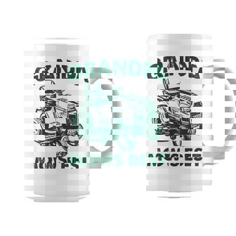 Grandpa Mows Best Best Lawn Mowing Mowing Gardener Father's Coffee Mug - Thegiftio