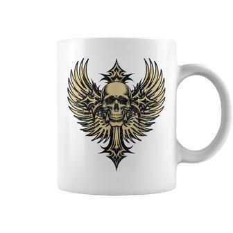 Grunge Calavera Y Cruz Gótica Estética Taza de café - Regaloses
