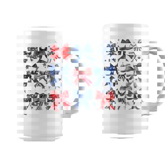 Happy 4Th Of July Patriotic Toddler Girl Boho Coquette Bows Coffee Mug | Mazezy