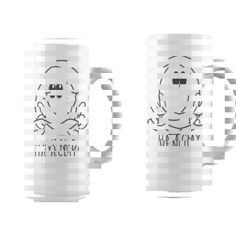 Have A Nice Day 70年代 かわいい ハッピーピース ハンドサイン スマイルフェイス コーヒーマグ - Kawaiitshirt