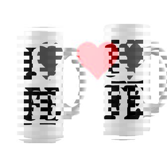 I Heart Fe Initials I Love FE First And Last Name F E コーヒーマグ - Kawaiitshirt