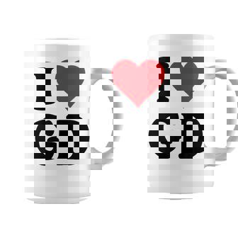 I Heart Gd Initials I Love GD First And Last Name G D Coffee Mug - Monsterry
