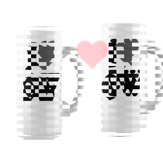 I Heart Ow Initials I Love OW First And Last Name O W コーヒーマグ - Kawaiitshirt