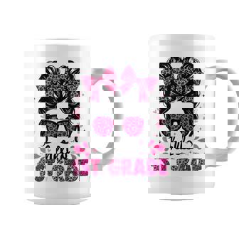 Hello 1St Grade Messy Bun Coquette First Day Of School Girls Coffee Mug | Mazezy