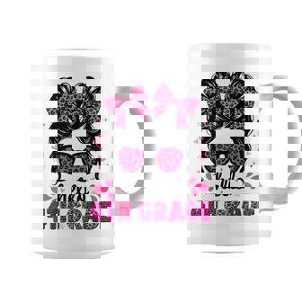 Hello 4Th Grade Messy Bun Coquette First Day Of School Girls Coffee Mug | Mazezy