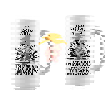 Hiking Is Just Walking With Snacks Bear Hiking Retro Coffee Mug - Thegiftio