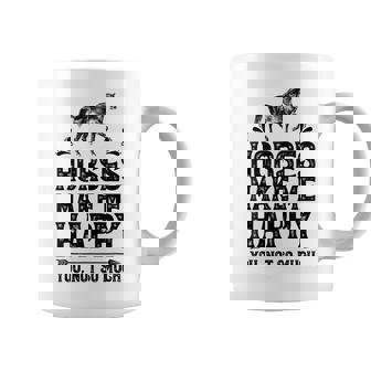 Horses Make Me Happy 楽しい馬愛好家 農家乗馬 コーヒーマグ - Kawaiitshirt