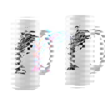 Illustration Dauphin Abstrait Coloré Motif Amoureux Des Animaux Tasse - Cadeauxyz
