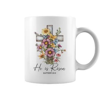 He Is Risen 花柄 十字架 春の花 イースター クリスチャ コーヒーマグ - Kawaiitshirt