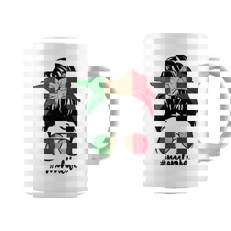 Italian Mom Messy Bun Italy Pride Patriotic Mother's Day Coffee Mug - Monsterry