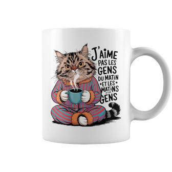 J' Aime Pas Les Gens Chat Humour Cadeau Drôle Café Matin Tasse - Cadeauxyz