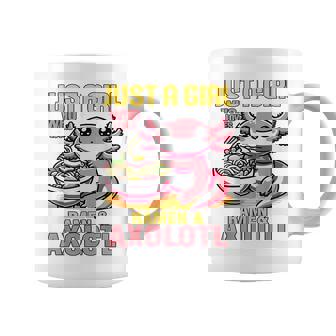 Just A Girl Who Loves Ramen And Axolotl Pink Kawaii Axolotl コーヒーマグ - Kawaiitshirt