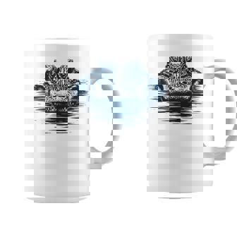 Just Chillin’ Gator Minimal Alligator Eyes Above Water Coffee Mug - Thegiftio