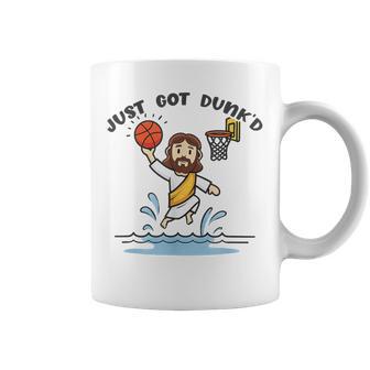 Just Got Dunked Baptism Jesus Playing Basketball Coffee Mug - Monsterry UK