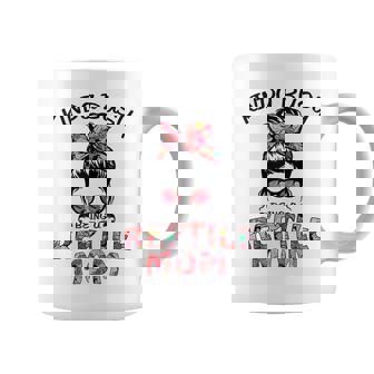 Kinda Busy Being A Reptile Mom Messy Bun Floral Coffee Mug - Thegiftio UK