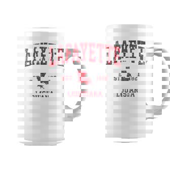 Lafayette ルイジアナ Laビンテージスポーツデザイン レッドプリント コーヒーマグ - Kawaiitshirt