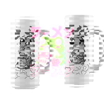 Lindo Batido De Leche De Fresa Y Rana Japonesa Kawaii Anime Retro Taza de café - Regaloses