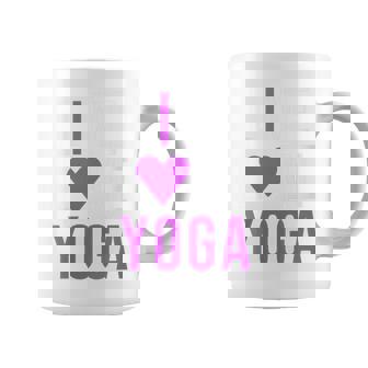 Live Love Yoga Morado I Love Yoga Namaste Cuello Taza de café - Regaloses