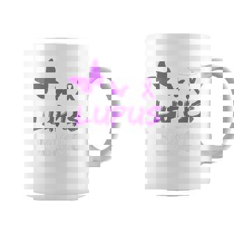 Lupus Warrior パープルバタフライ&リボン ポケット付き コーヒーマグ - Kawaiitshirt
