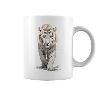 Majestuoso Tigre Albino Diseño De Tigrealvaje Tigre Blanco Taza de café - Regaloses