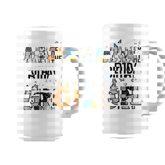 Mama Of The Birthday Girl Party Blue Dog Lover Matching Coffee Mug - Thegiftio UK