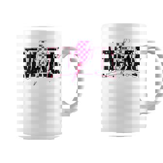 Mama Lightning Bolt Checkered Mom Mother's Day Pink Coffee Mug - Thegiftio