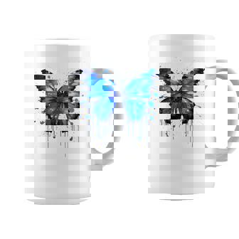 Mariposa Azulalpicaduras De Pintura Azul Mariposa In Mangas Taza de café - Regaloses