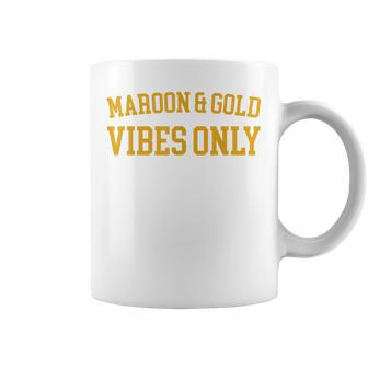 Maroon & Gold Vibes Only High School Team Color Coffee Mug - Thegiftio