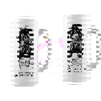 Messy Hair Bun Grammie Life Wink Eye Tie Dye Coffee Mug - Monsterry