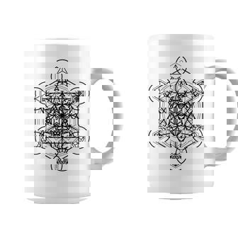 Metatron's Cube Geometríaagradaólidos Platónicos Líneas Negras Taza de café - Regaloses