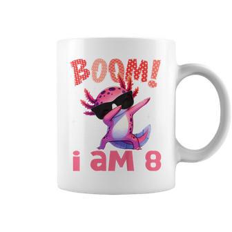 Niños Boom Tengo 8 Años Golpeando A Axolotl Para Niños Del Octavo Cumpleaños Taza de café - Regaloses