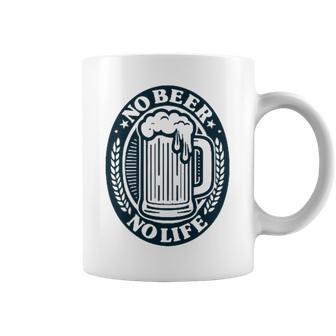 No Beer No Life ヴィンテージ飲料 ビール愛好家向け 左胸 コーヒーマグ - Kawaiitshirt