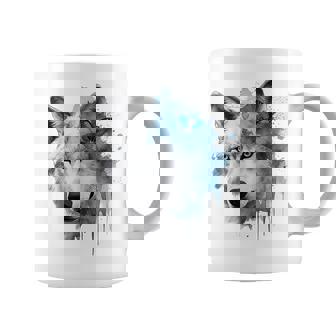 Obra De Arte De Mariposa De Lobo Animal Motif Wolf Taza de café - Regaloses