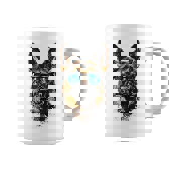 Obra De Arte De Pastor Alemán Con Diseño De Perro Pastor Alemán Taza de café - Regaloses