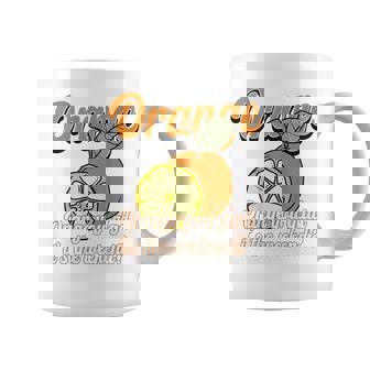 Orange You Glad It's The Weekend Fun Citrus Fruit Back コーヒーマグ - Kawaiitshirt