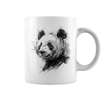 Panda Animal Abstracto Zoológico Dibujo Pintura Panda Taza de café - Regaloses