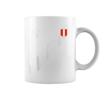 Peru Red Peruvian Flag Escudo Retro Soccer Peru Coffee Mug - Thegiftio