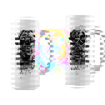 Pug Dog Lovers カラフル ポップアート パグ 長袖tシャツ コーヒーマグ - Kawaiitshirt