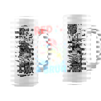 Red White Bruh Bass Fish 4Th Of July Youth Boy Patriotic Coffee Mug | Mazezy