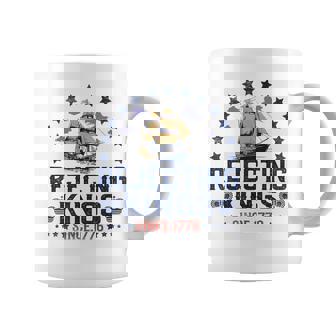 Rejecting Kings Since 1776 Vintage Patriotic No Kings Coffee Mug | Mazezy
