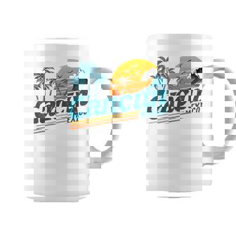 Retro Cancun Mexico Sunset Palm Tree Beach Summer Vacation Coffee Mug - Monsterry