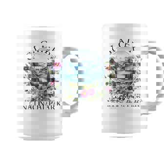 Retro Floral Glacier National Park Hiking Camping Outdoor Coffee Mug - Thegiftio